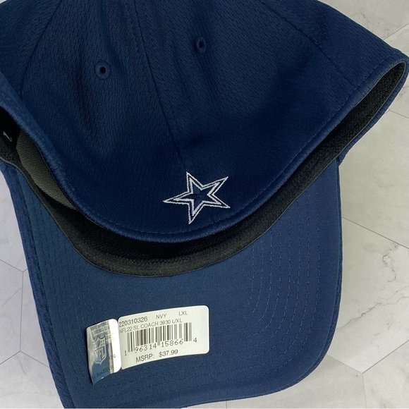 Dallas Cowboys New Era 39Thirty Sideline Navy Stretch Fitted Sz L-XL Hat Cap Dak - Picture 6 of 6